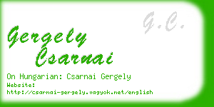 gergely csarnai business card